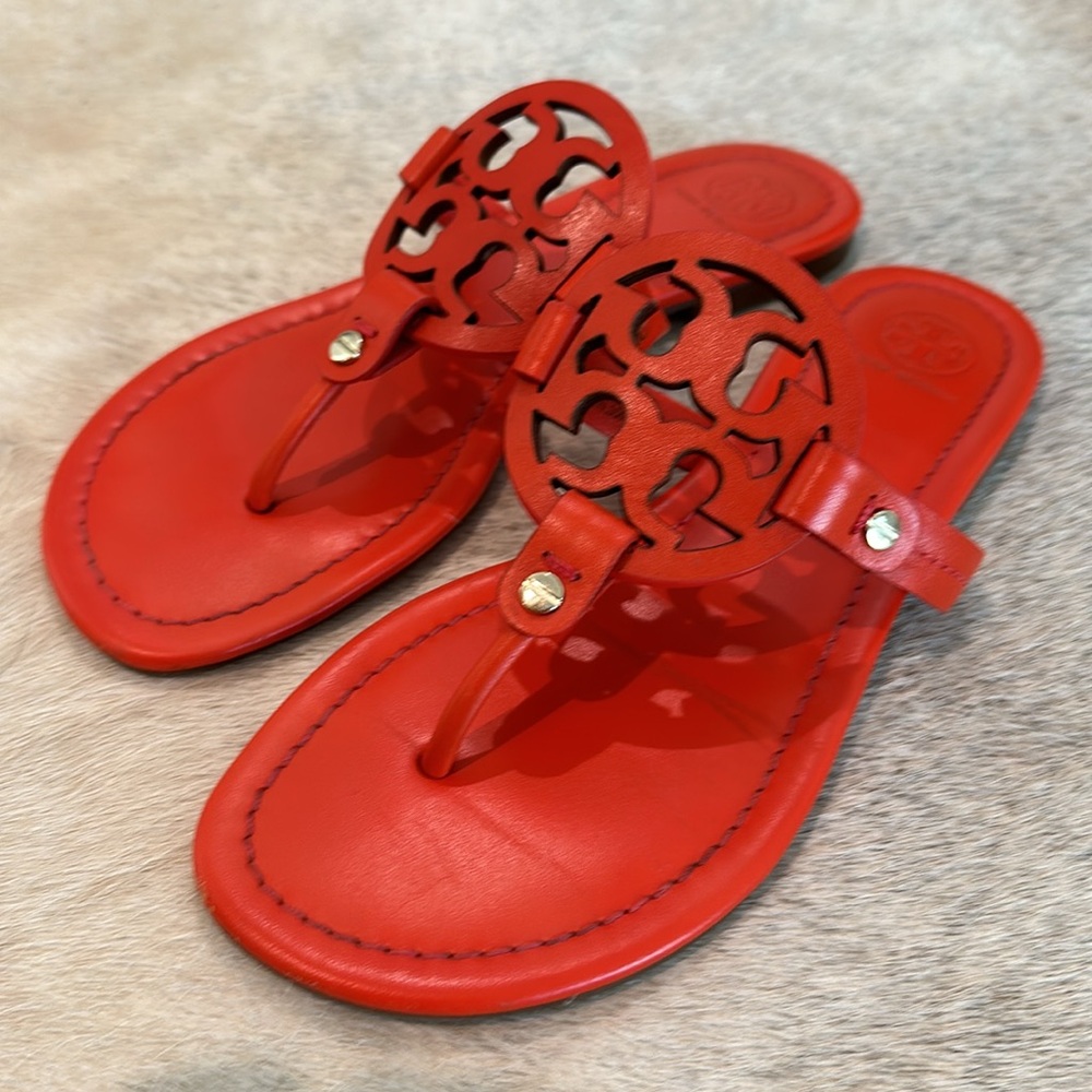 Tory Burch coral Miller sandals 7.5